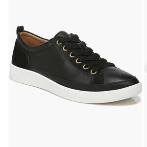 Vionic Women's Winny Low Top Sneaker Black Leather Nubuck Size 13 NIB